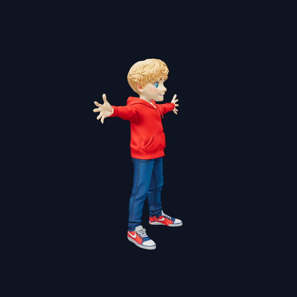 Bright Hoodie Kid model pack